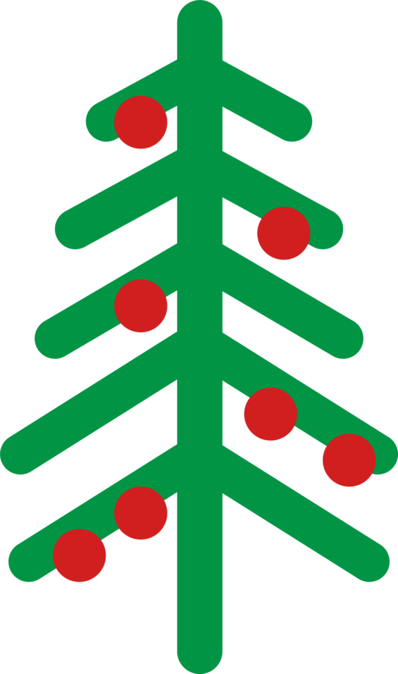 Christmas tree illustration elements decoration for design png