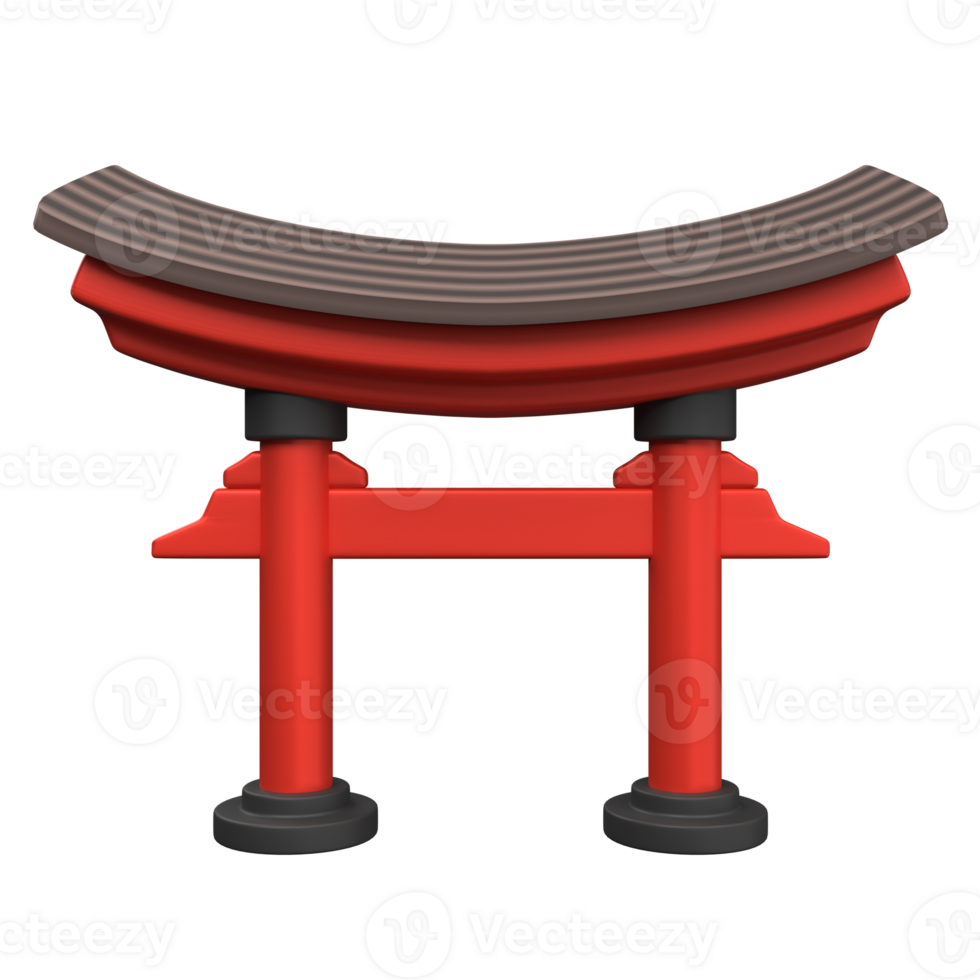 3d chinese new year torii gate icon rendering front view png