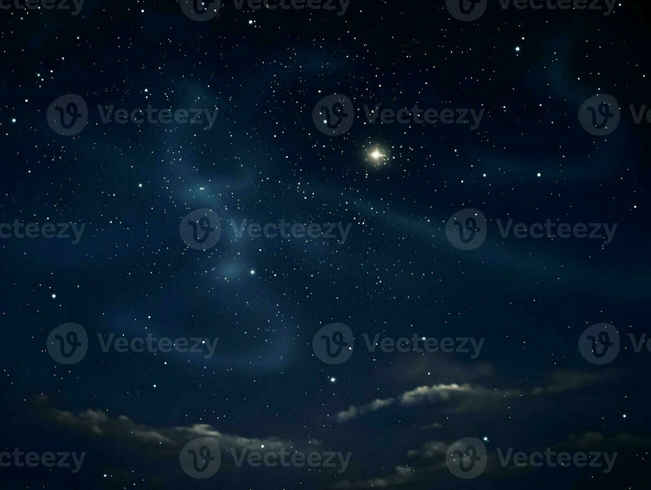 Cinematic photo of the night sky with stars and moon. High-resolution. AI Generative