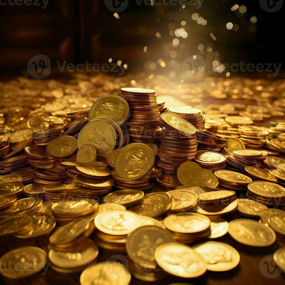 Gold coins. High quality. AI Generative photo