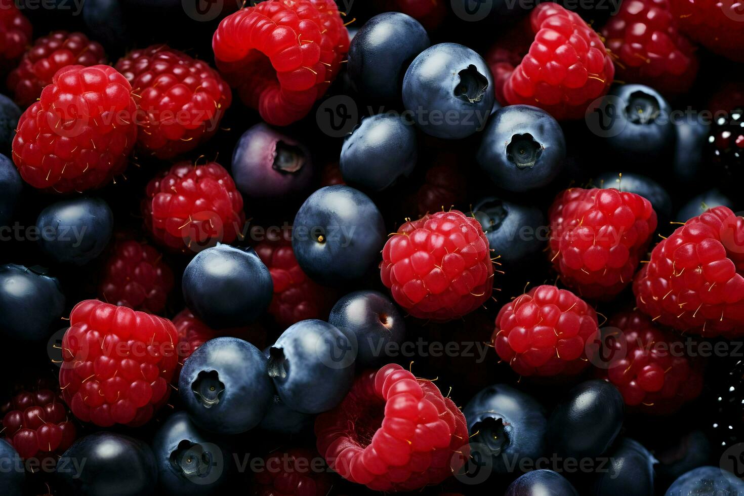 arándano y rasberry antecedentes. alto calidad. ai generativo foto