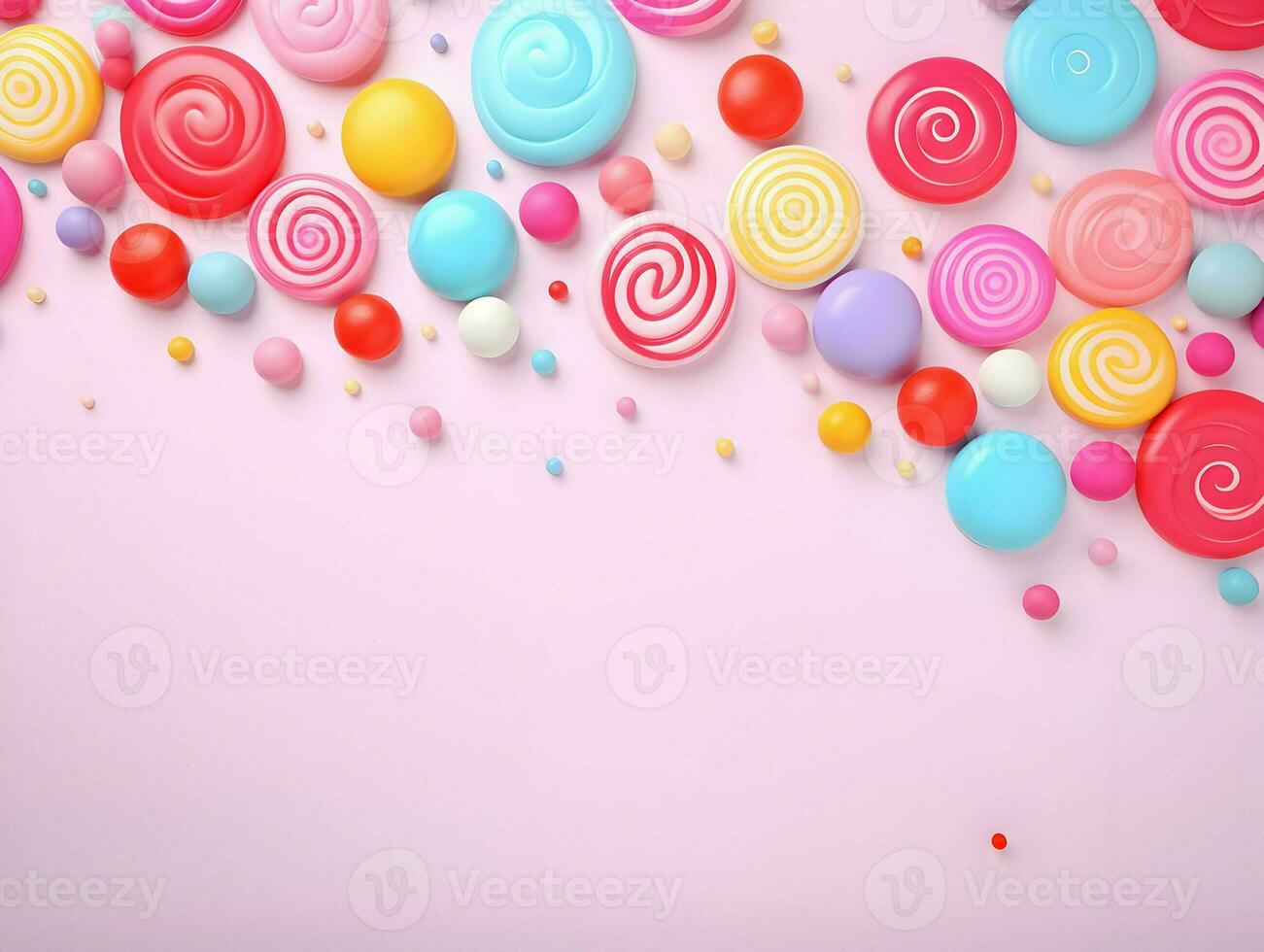 Sweet bright colors minimalism on pink background. High-resolution. AI Generative photo