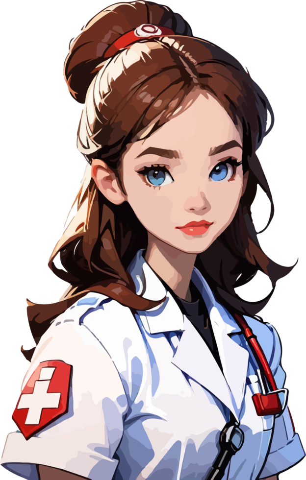 AI generated Medic Girl Cartoon Character png