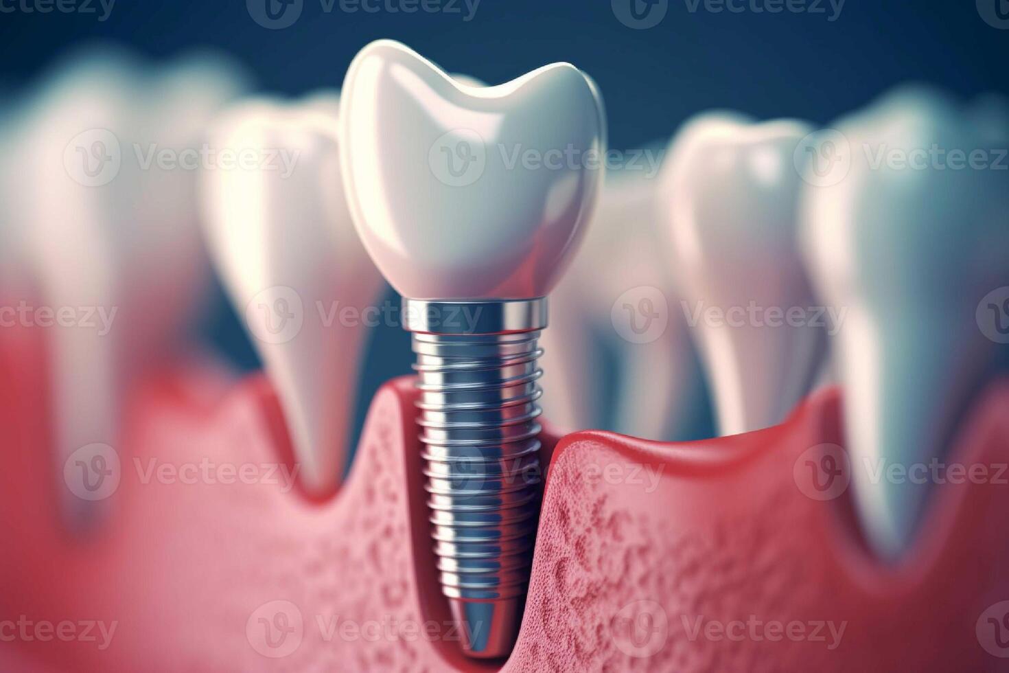 A tooth in a black background generated with AI photo