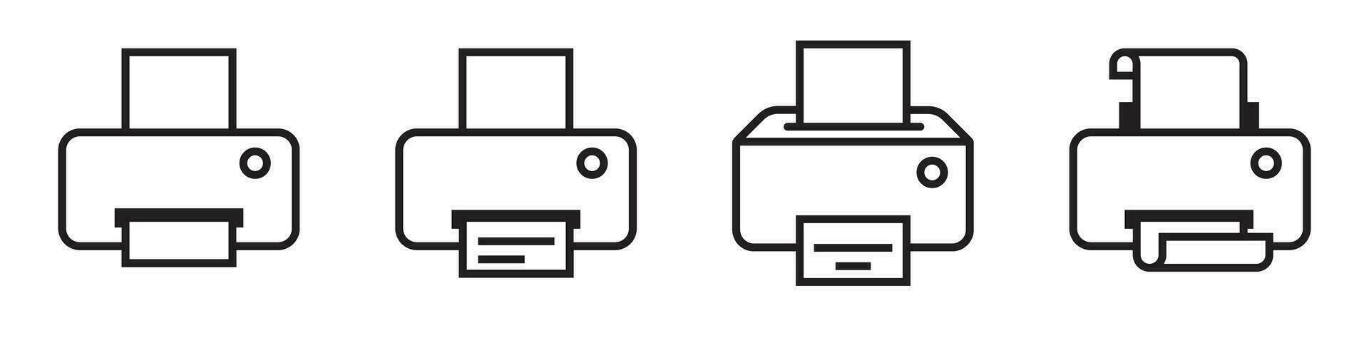 Printer icon, print, write, order print machine symbol outline icon vector