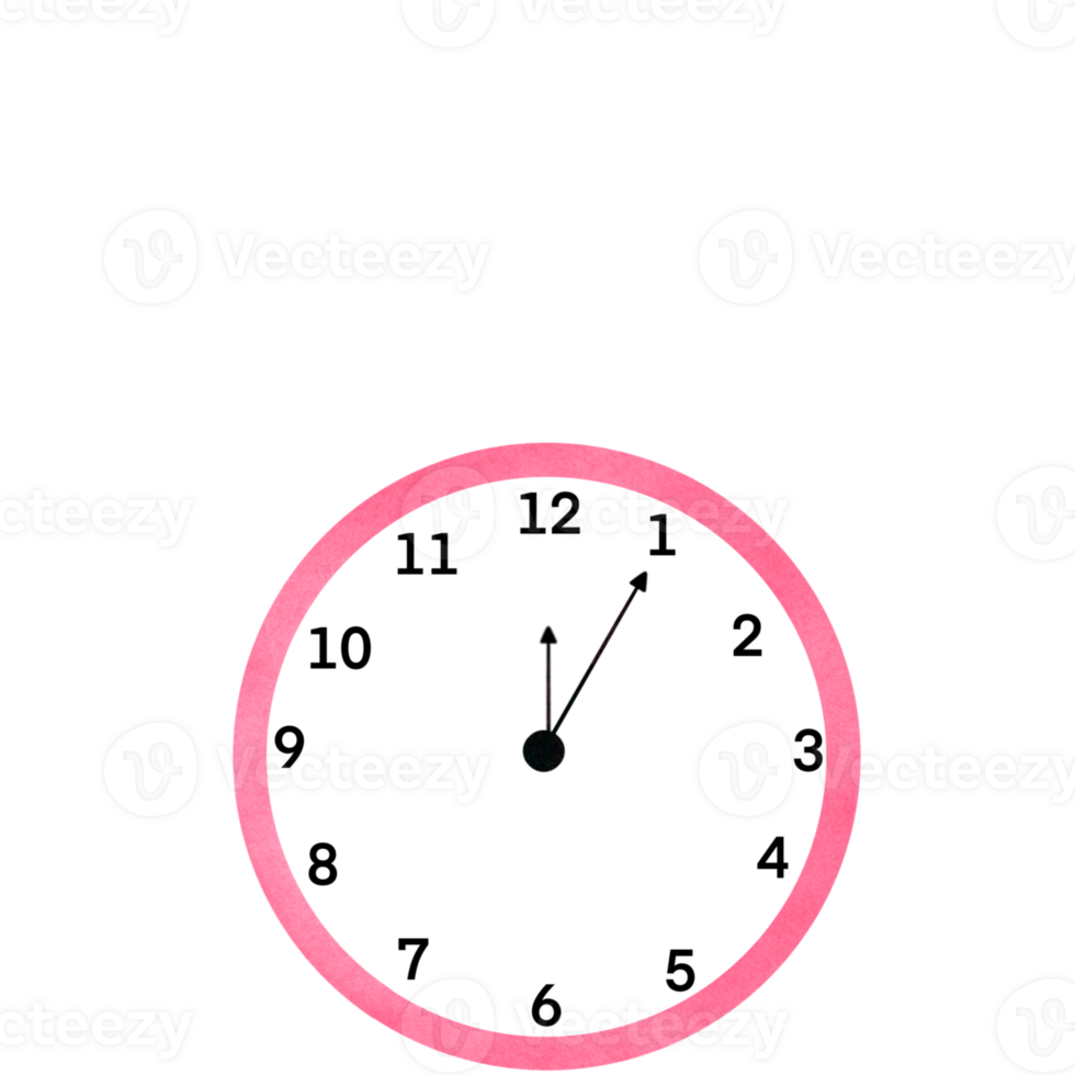 Cartoon animal clock, teaching materials png