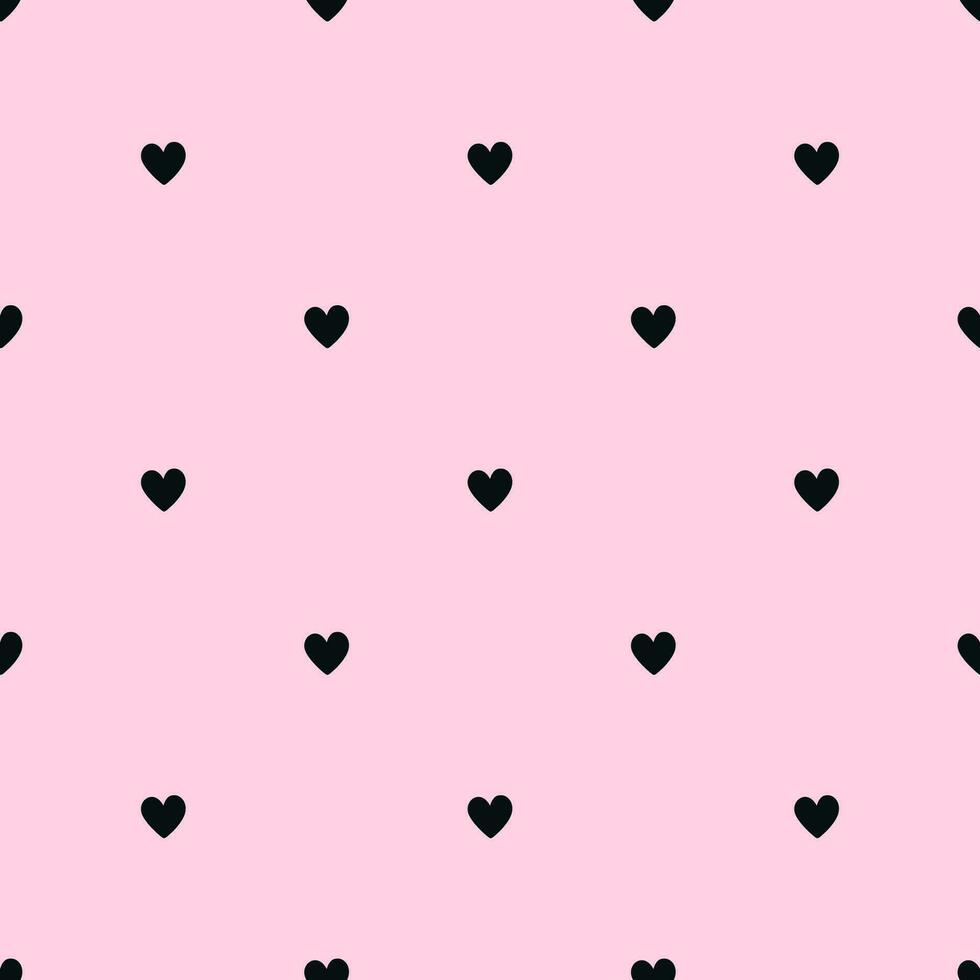 Hearts pattern. Endless ornament with pink hearts on pink background. Romantic print. Minimalistic vector illustration.