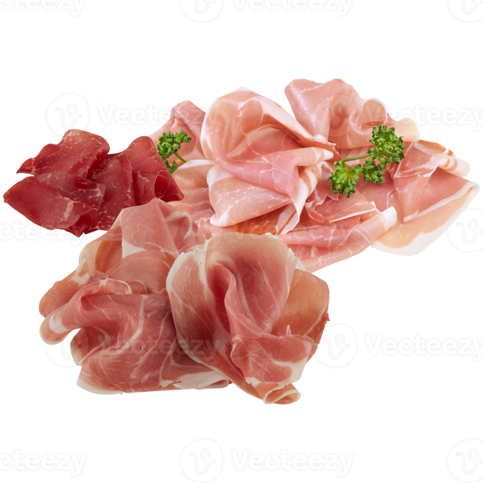 Pork Slice Set cut out isolated transparent background png