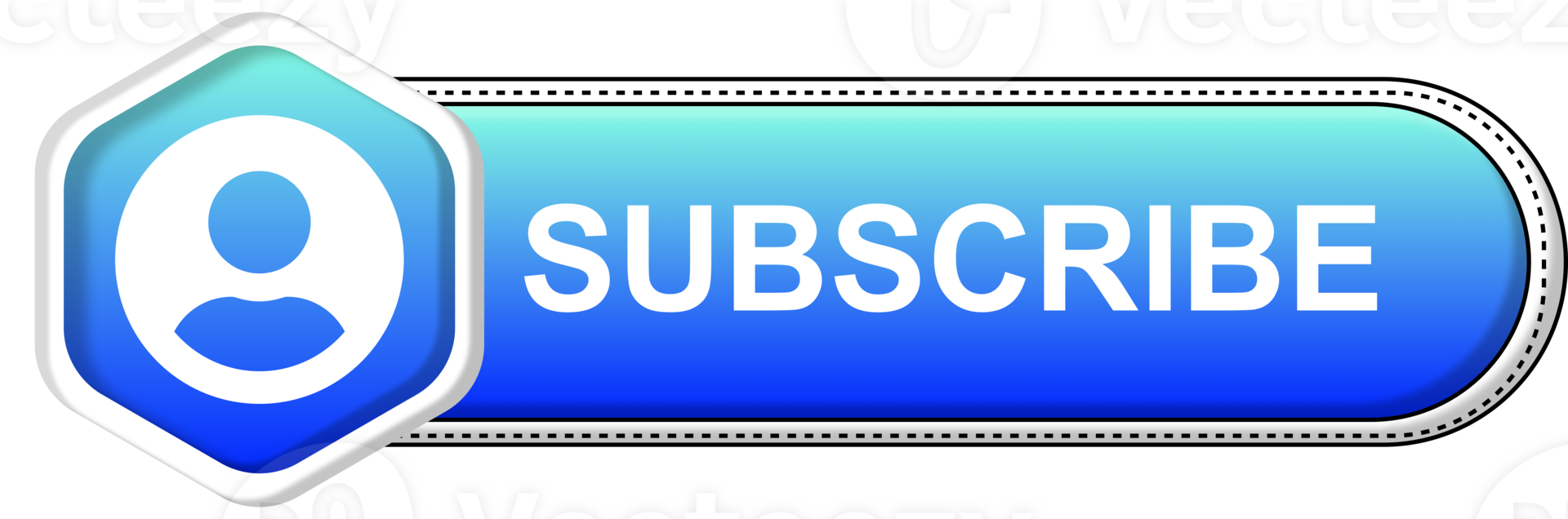 Subscribe Channel Text with icon comic style with transparent background. png file PRO PNG