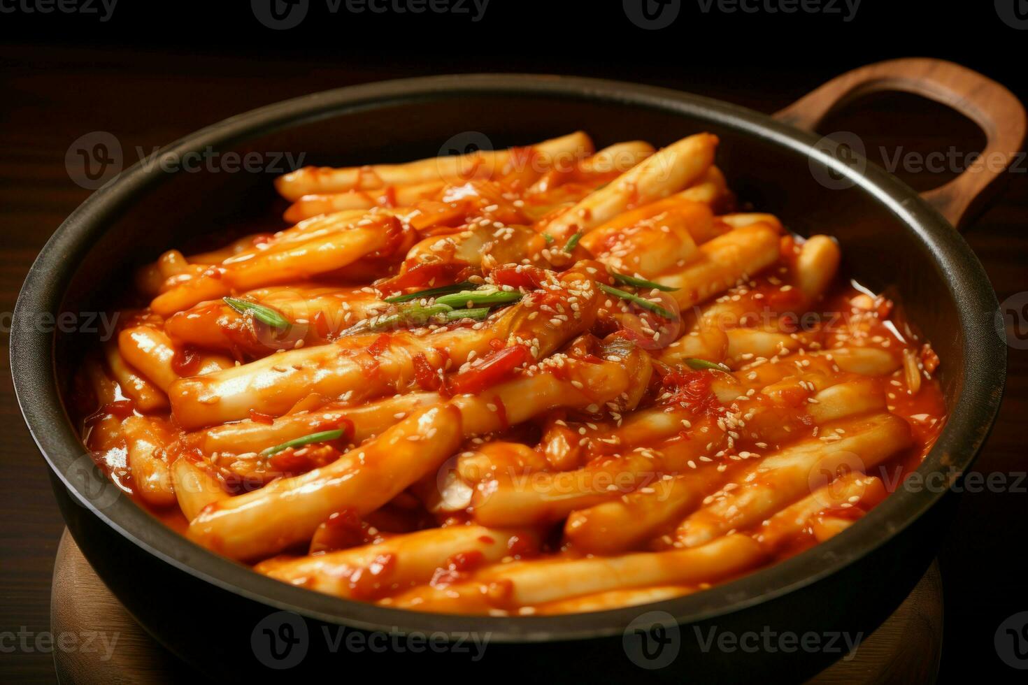 Teokbokki food pan. Generate Ai photo