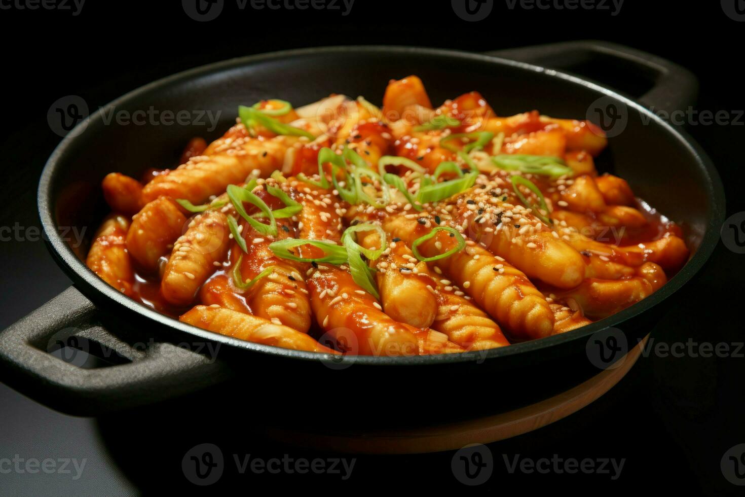 Teokbokki food pan snack. Generate Ai photo