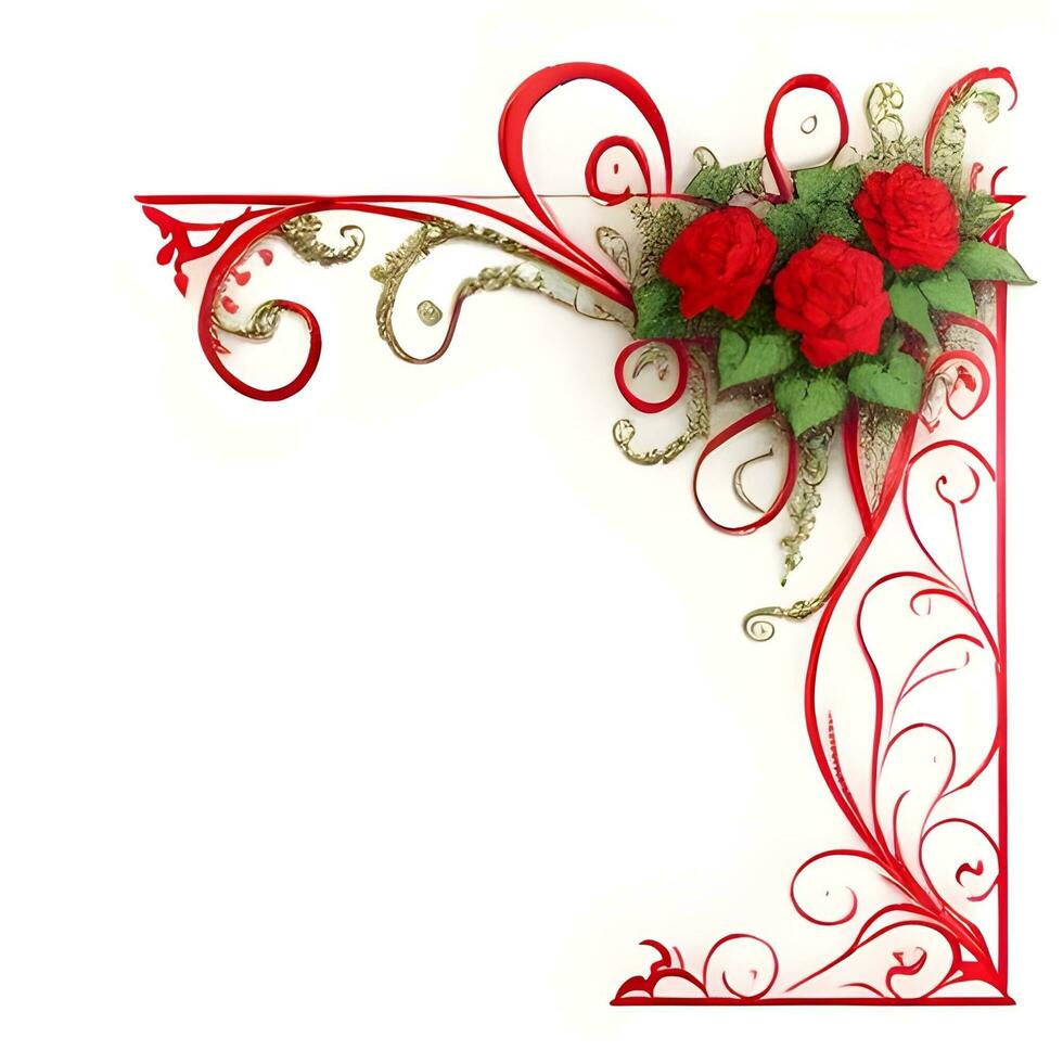 AI generated Valentine border frame ai generative photo