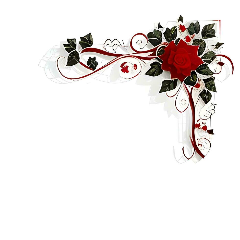 AI generated Valentine border frame ai generative photo