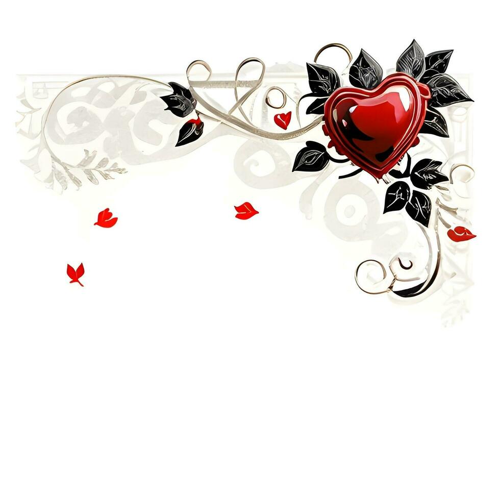 AI generated Valentine border frame ai generative photo