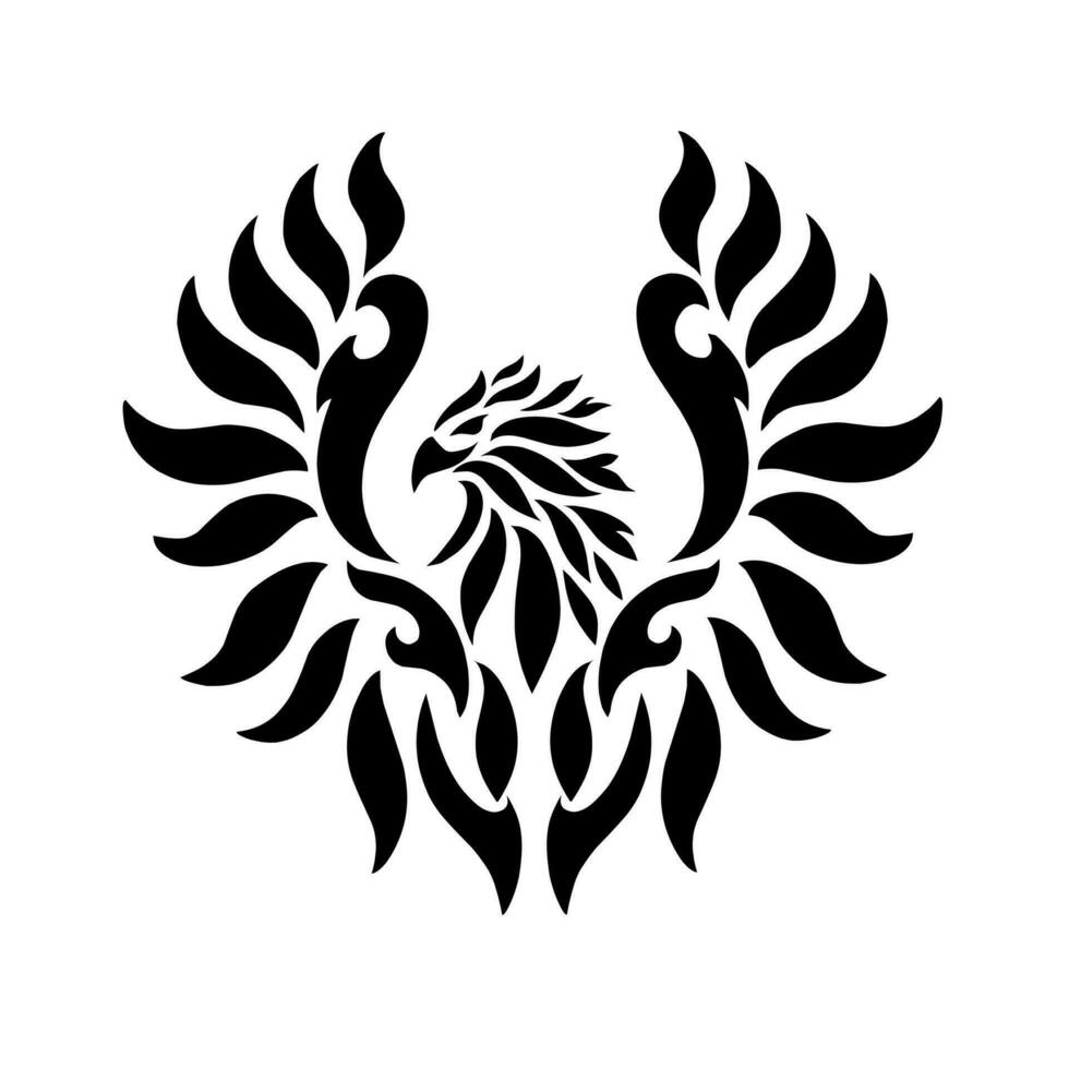 graphic vector illustration of tribal art design symbol of an eagle with both wings