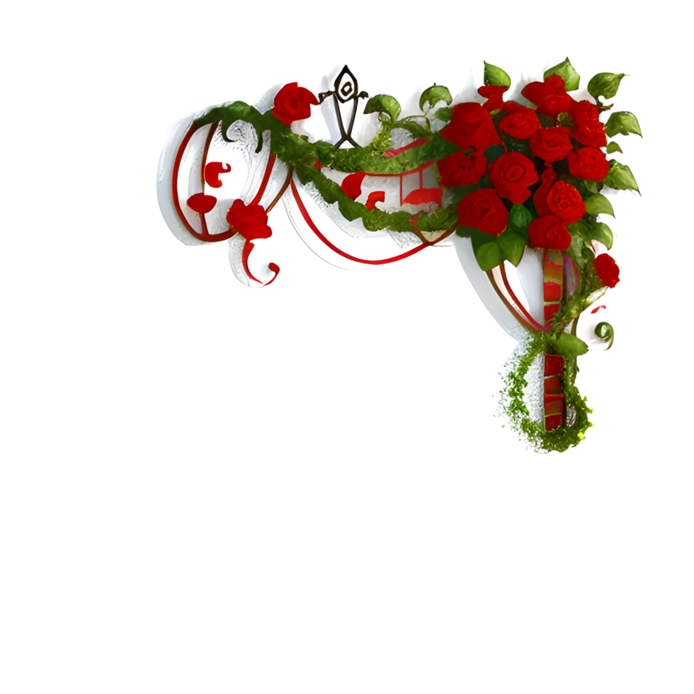 AI generated Valentine Border Frame PNG Ai Generative