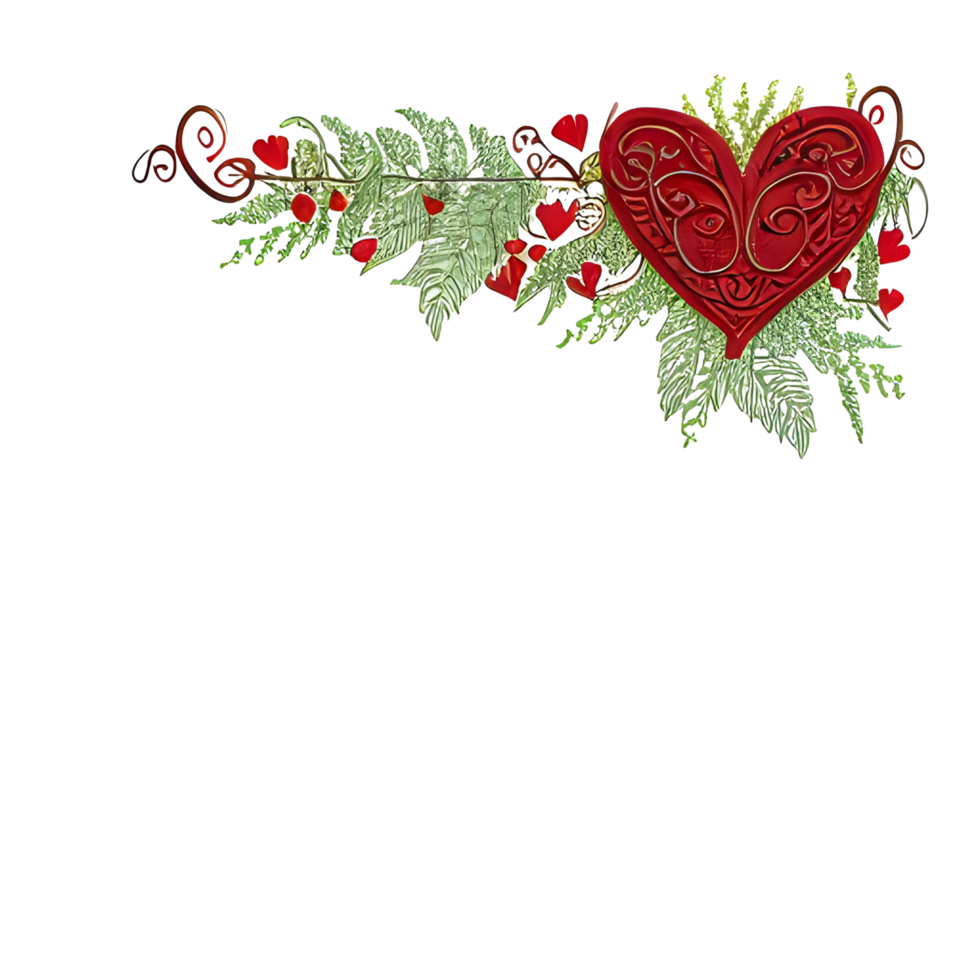 AI generated Valentine Border Frame PNG Ai Generative