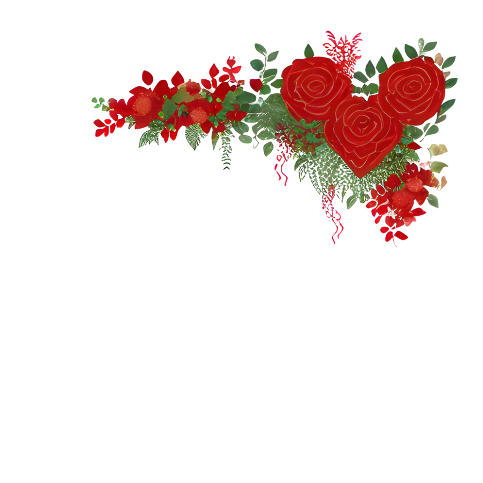 AI generated Valentine Border Frame PNG Ai Generative