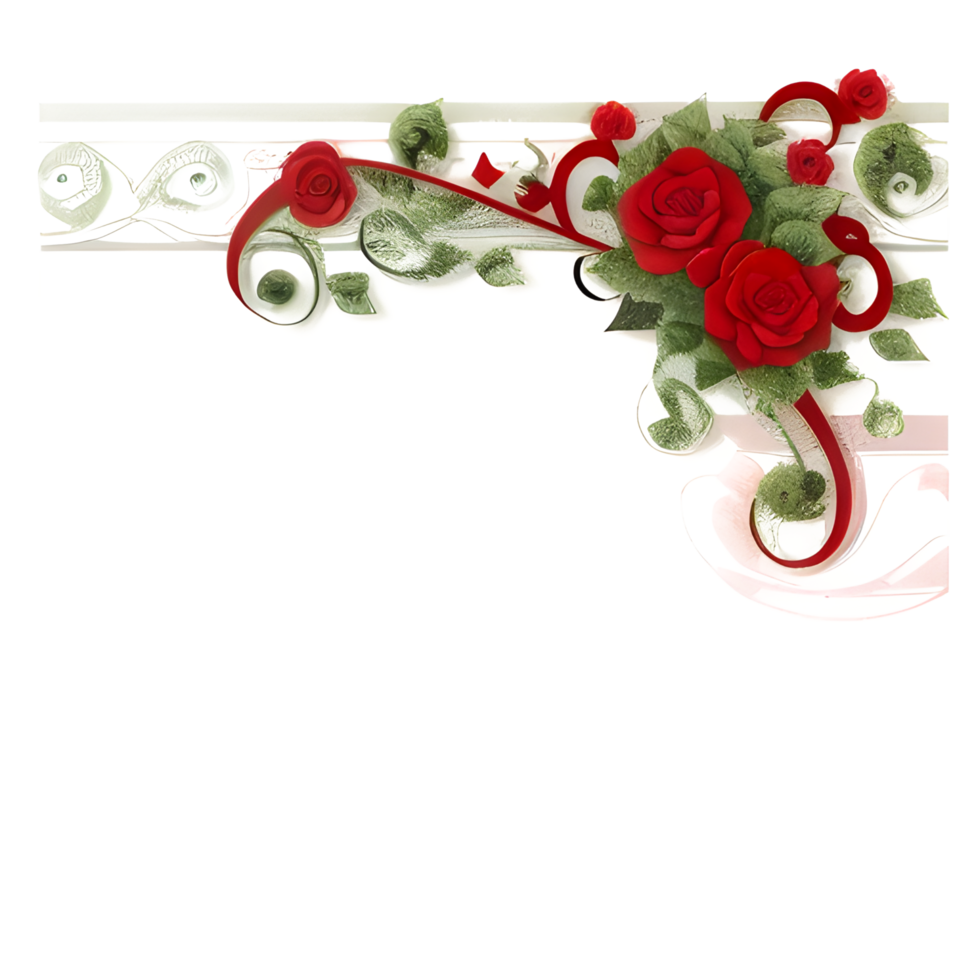 AI generated Valentine Border Frame PNG Ai Generative