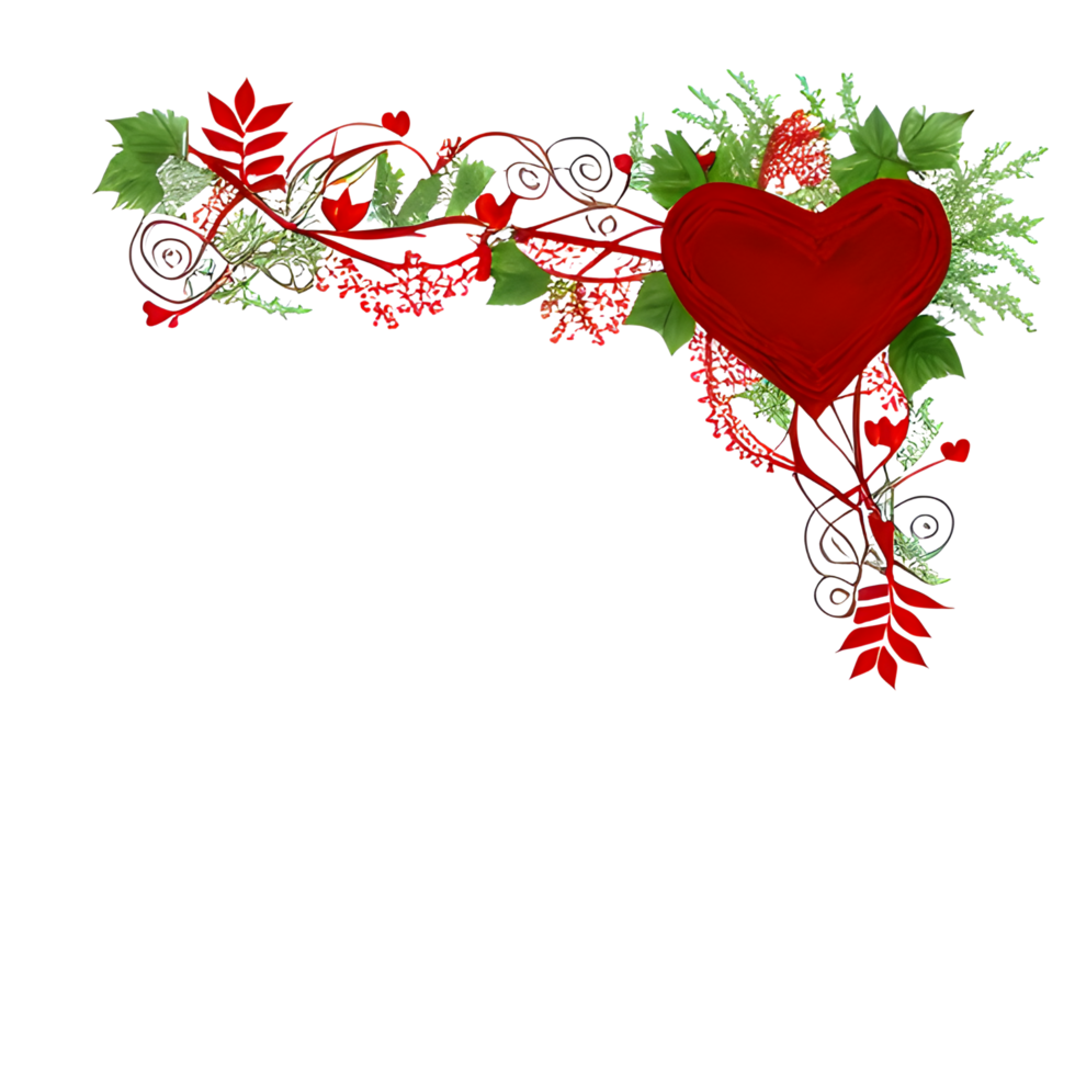 AI generated Valentine Border Frame PNG Ai Generative