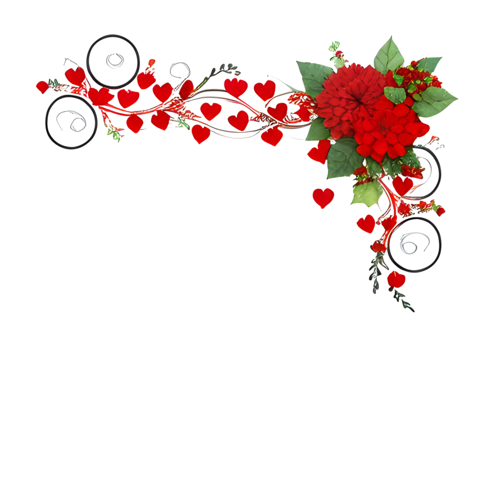 AI generated Valentine Border Frame PNG Ai Generative