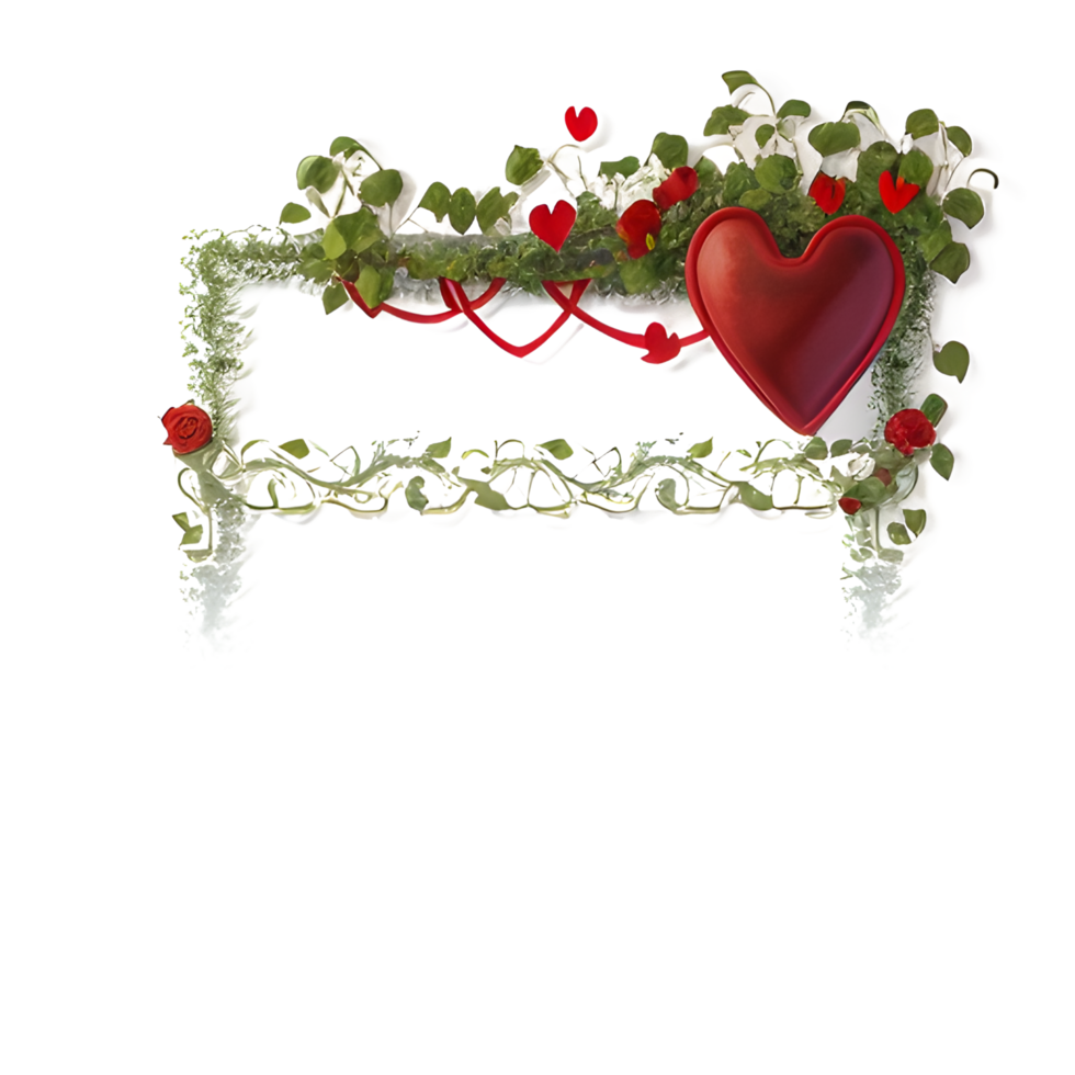 AI generated Valentine Border Frame PNG Ai Generative
