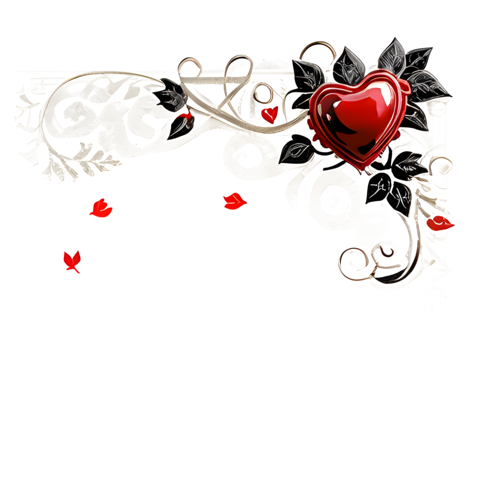 AI generated Valentine Border Frame PNG Ai Generative