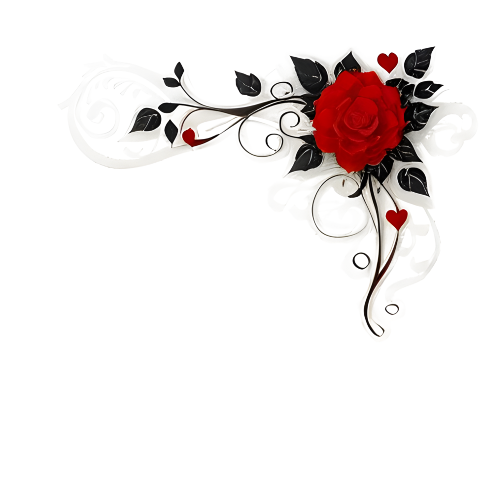 AI generated Valentine Border Frame PNG Ai Generative