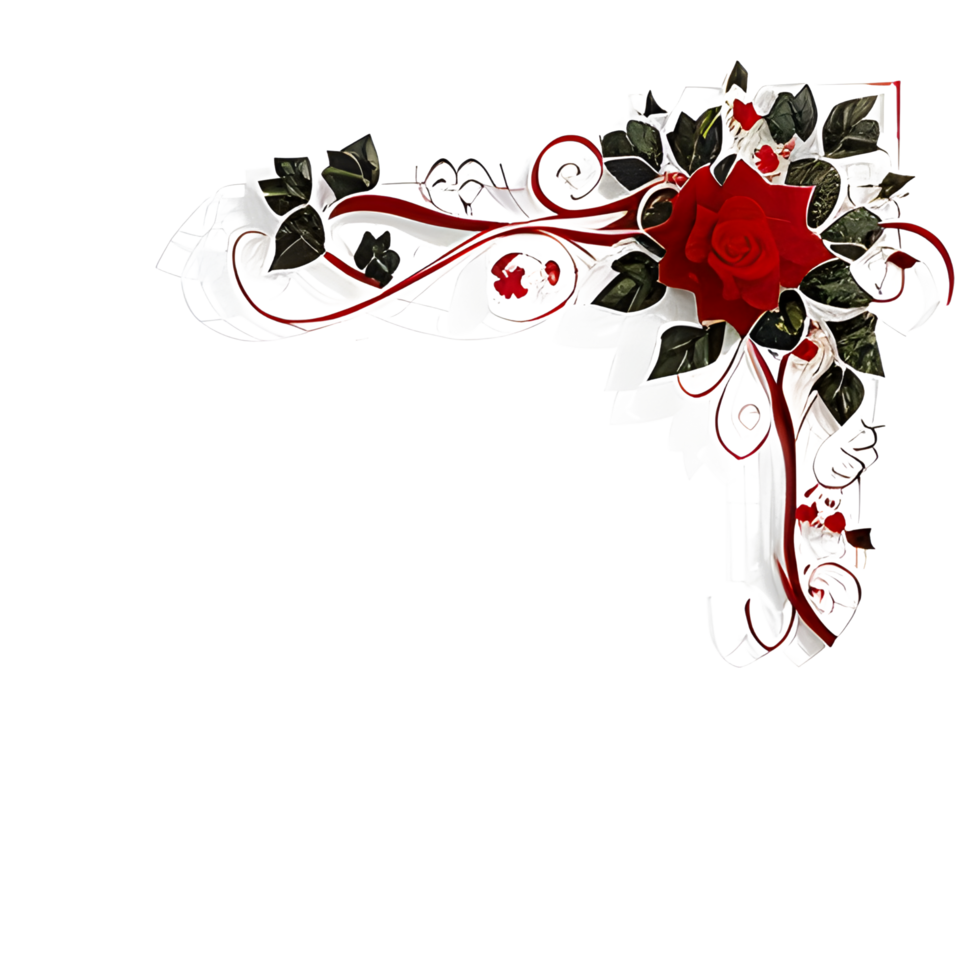 AI generated Valentine Border Frame PNG Ai Generative