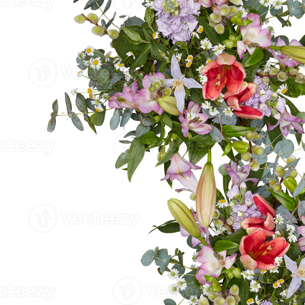 Fresh flower arch cut out isolated transparent background png