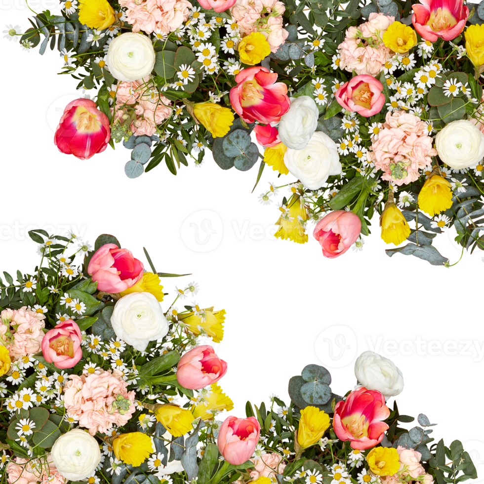 Fresh flower arch cut out isolated transparent background png
