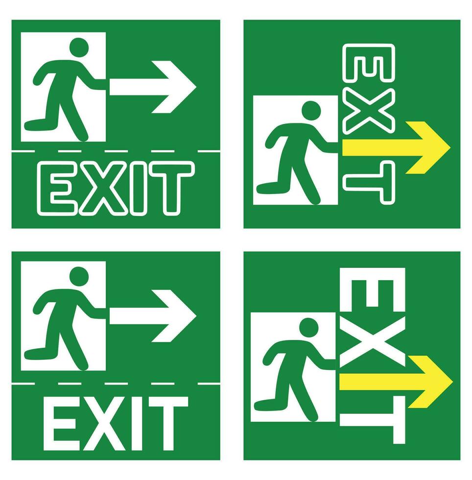 Exit emergency sign vector illustration.