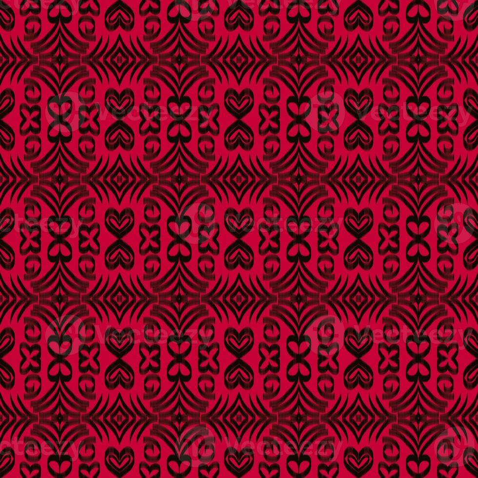 Ikat seamless pattern background, design for the creation texture,fabric,clothing,wrapping,decoration,scarf,sarong. Motif ethnic handmade beautiful Ikat design. photo