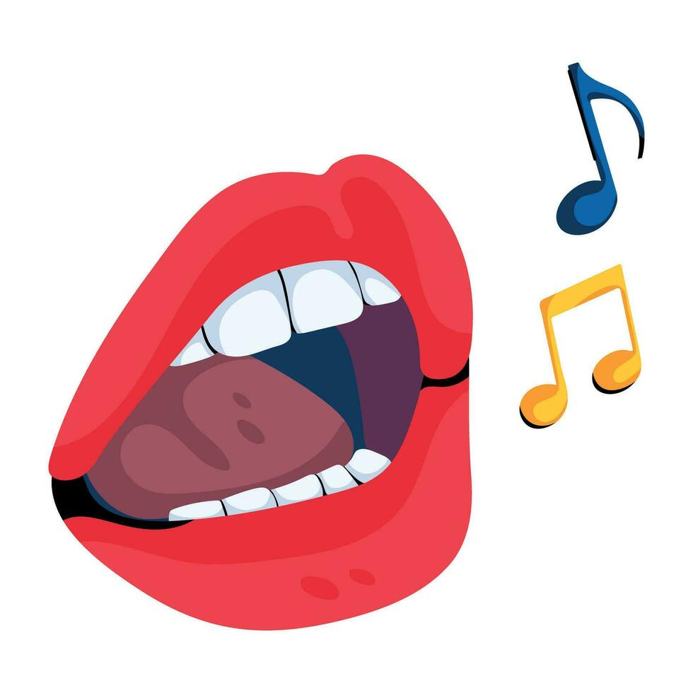 Trendy Singing Concepts vector