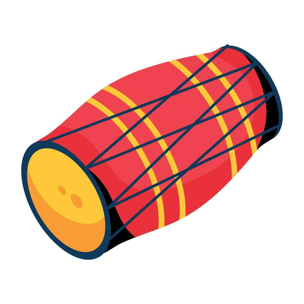 Trendy Traditional Drum vector