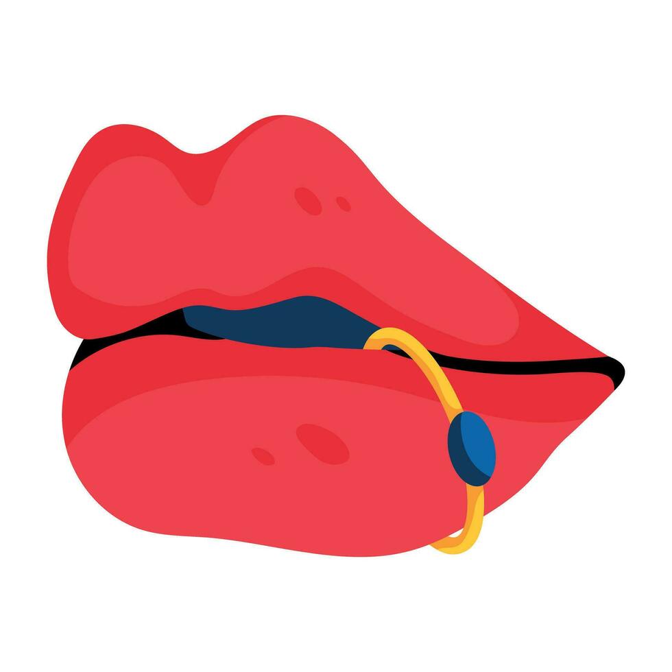 Trendy Lip Piercing vector