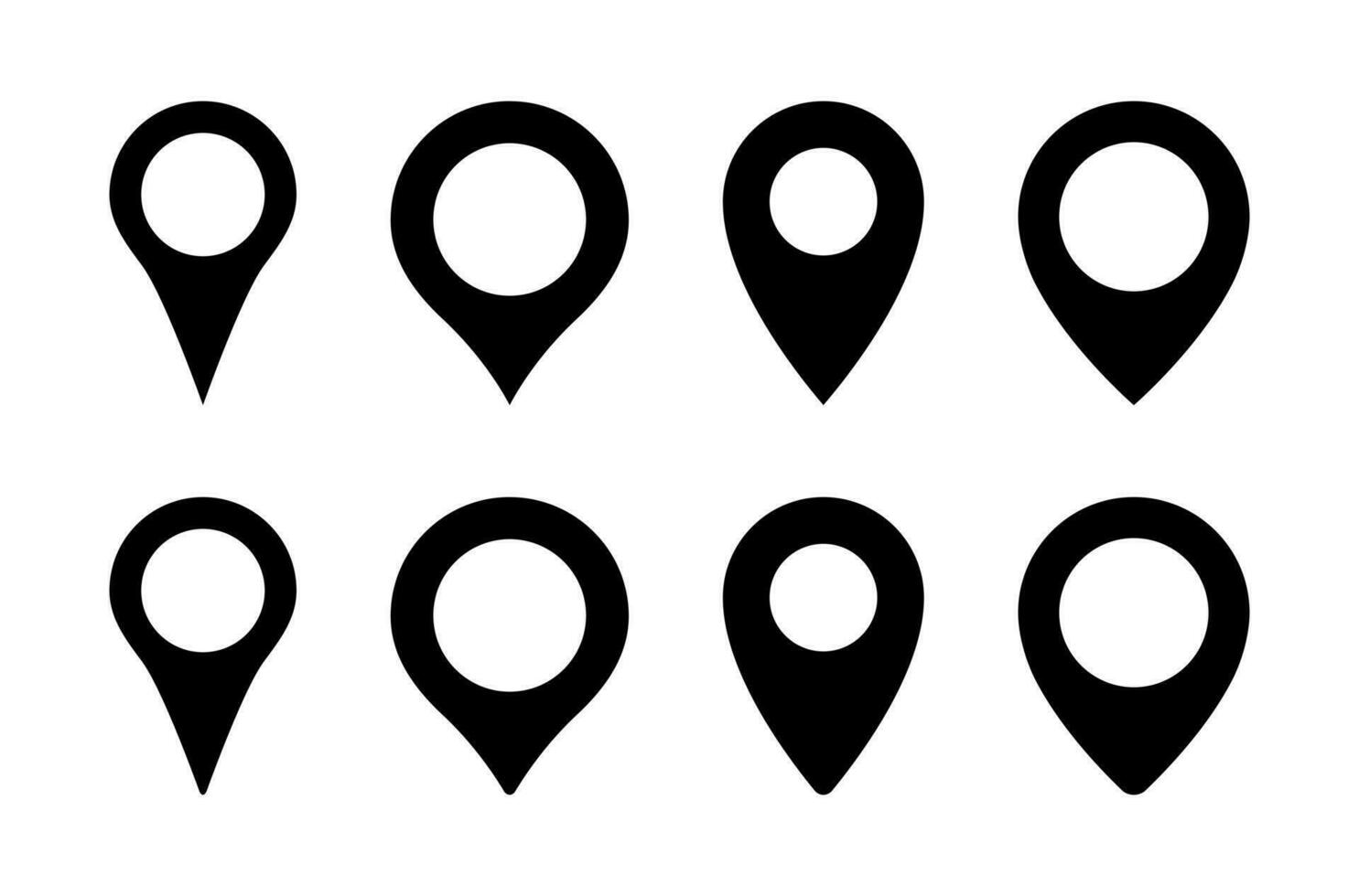 Navigation pin location icon vector. Address marker sign symbol set collection vector