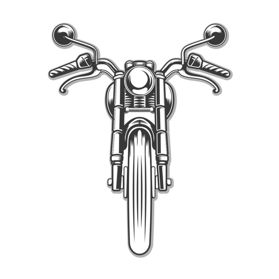 Vintage Motorcycle front view vector design.