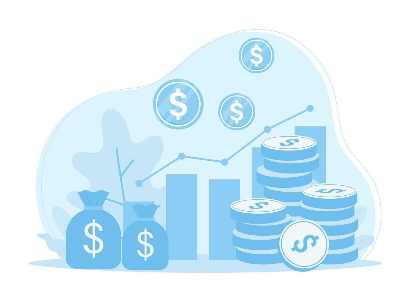 Soaring business results concept flat illustration vector