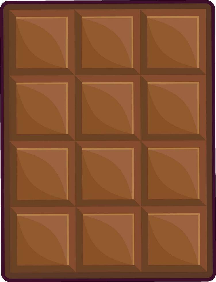 dulce chocolate postre bar plano ilustración vector