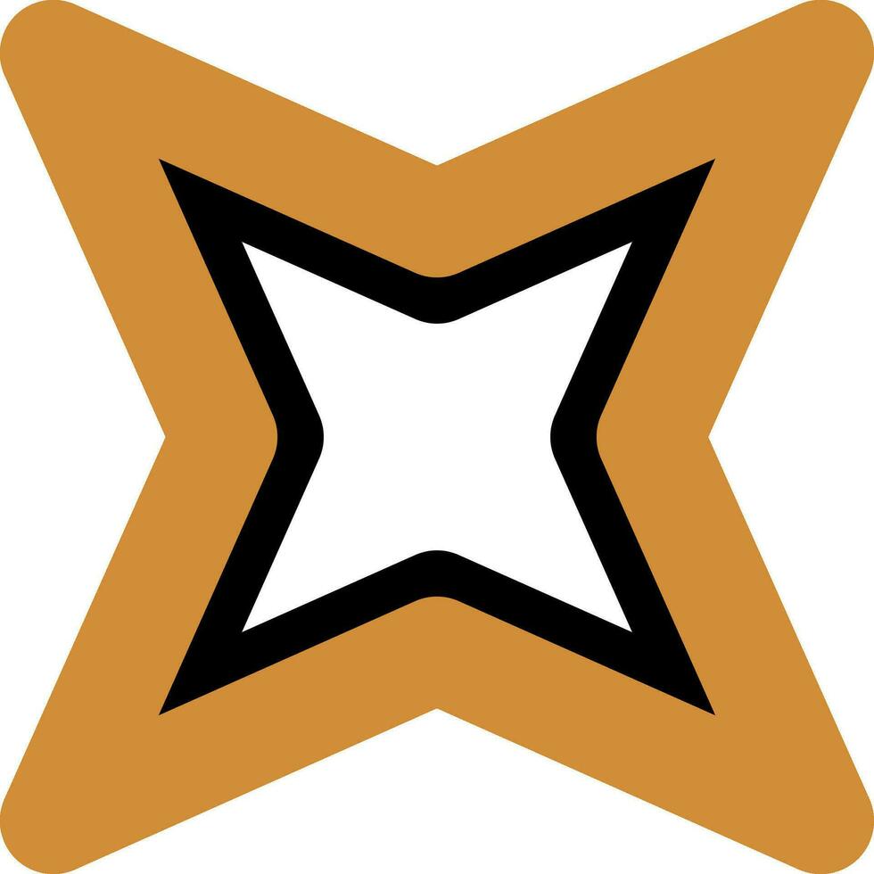 Abstract Boho Decorated Four Pointed Star Symbol vector