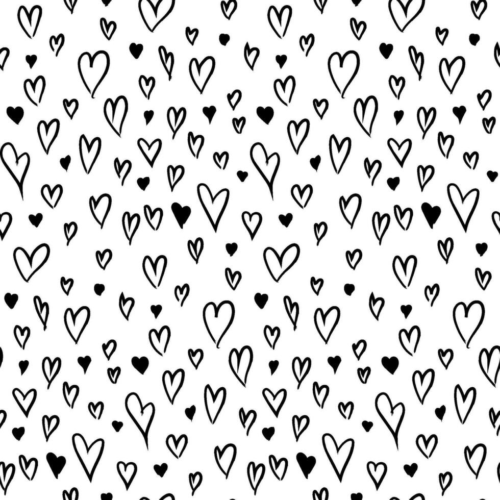 Black Heart Grunge Seamless Pattern vector