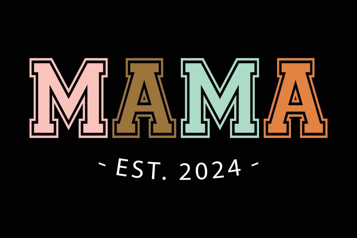 mamá est 2024 promovido a mamá de la madre día mamá 2024 camisa diseño vector