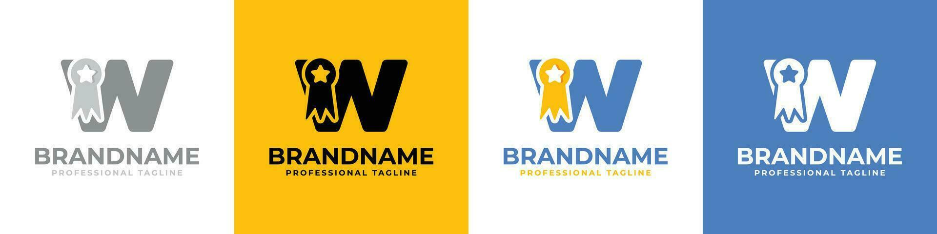 Letter W Medallion Logo, suitable for business related to medal, victory, champ with W initial. vector