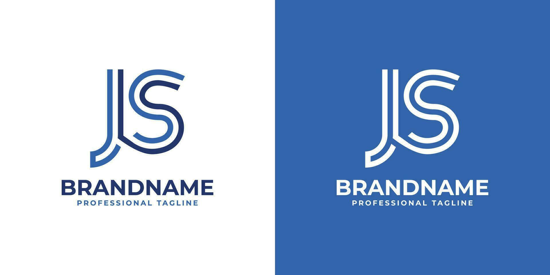 Letter JS Line Monogram Logo, suitable for business with JS or SJ initials. vector