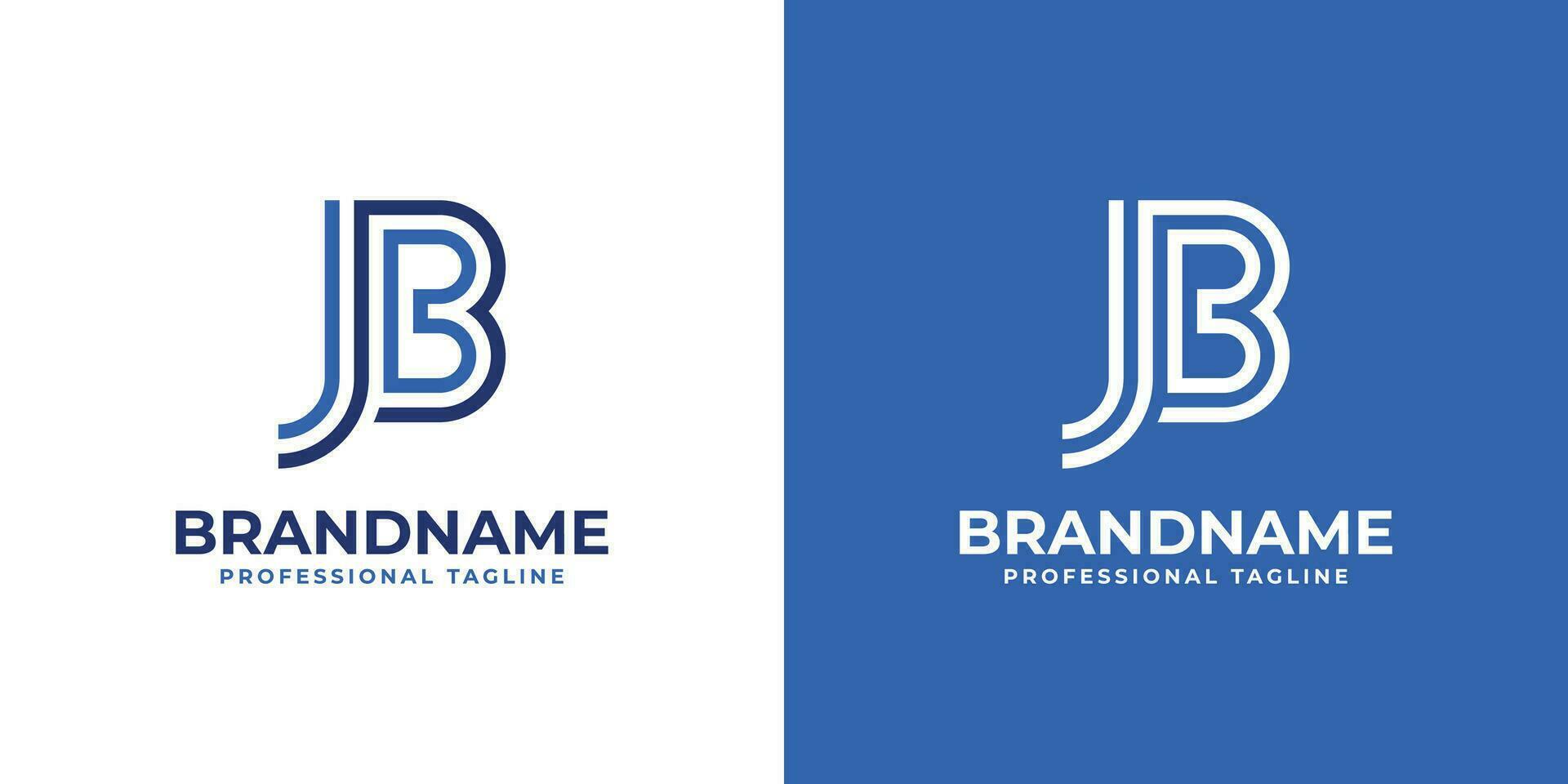 Letter JB Line Monogram Logo, suitable for business with JB or BJ initials. vector