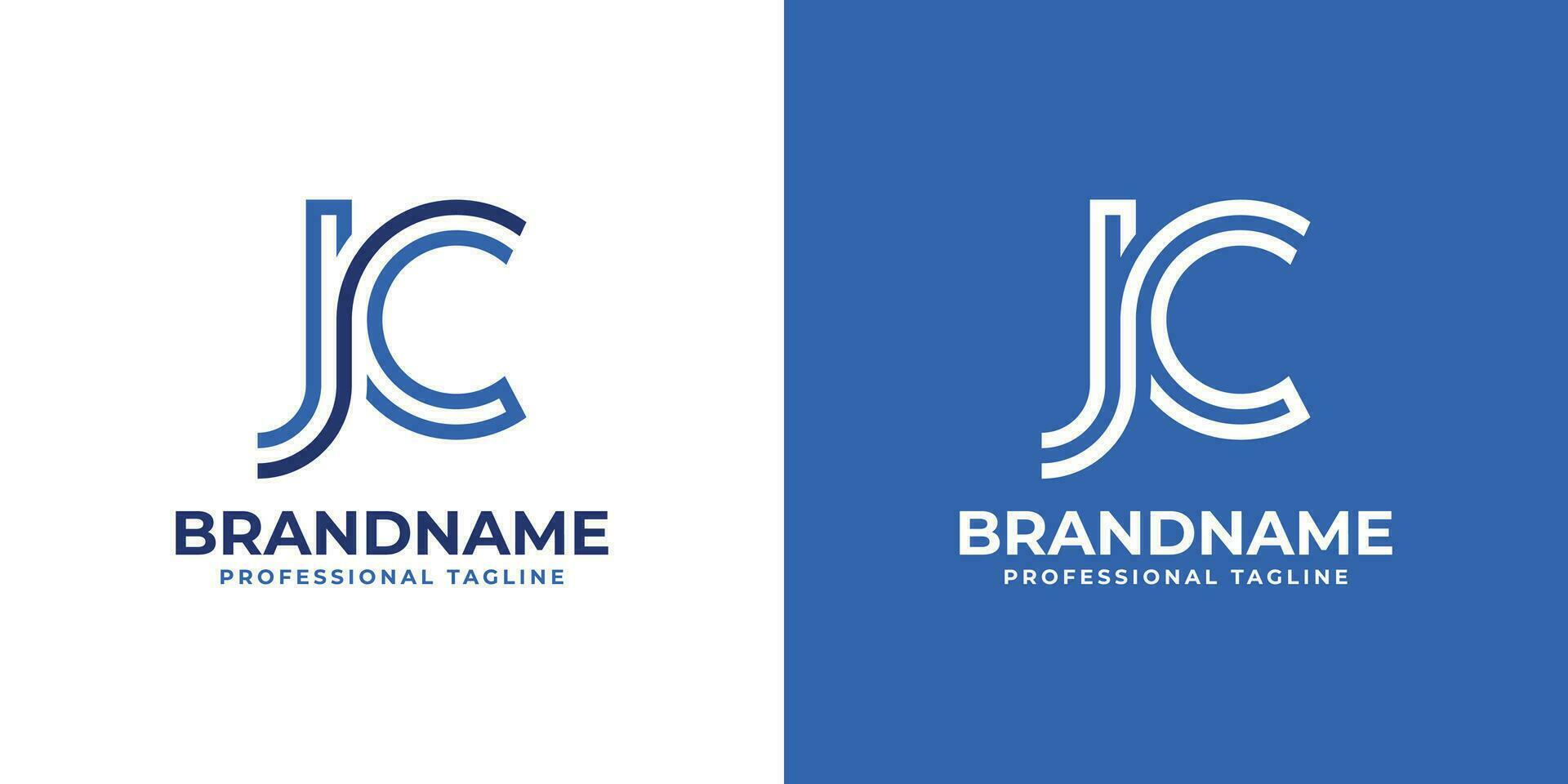Letter JC Line Monogram Logo, suitable for business with JC or CJ initials. vector