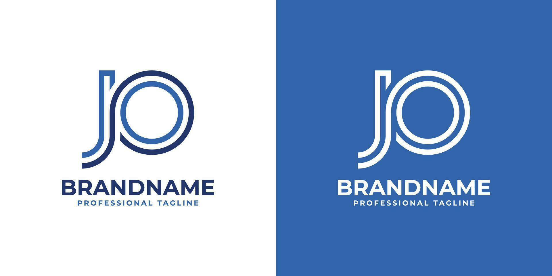 Letter JO Line Monogram Logo, suitable for business with JO or OJ initials. vector