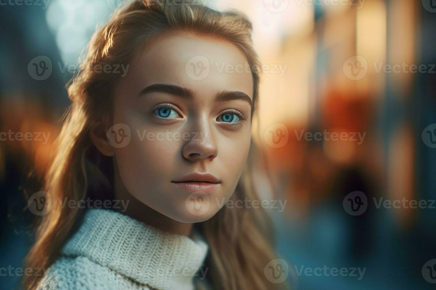 Delicate sweet looking woman. Generate Ai photo