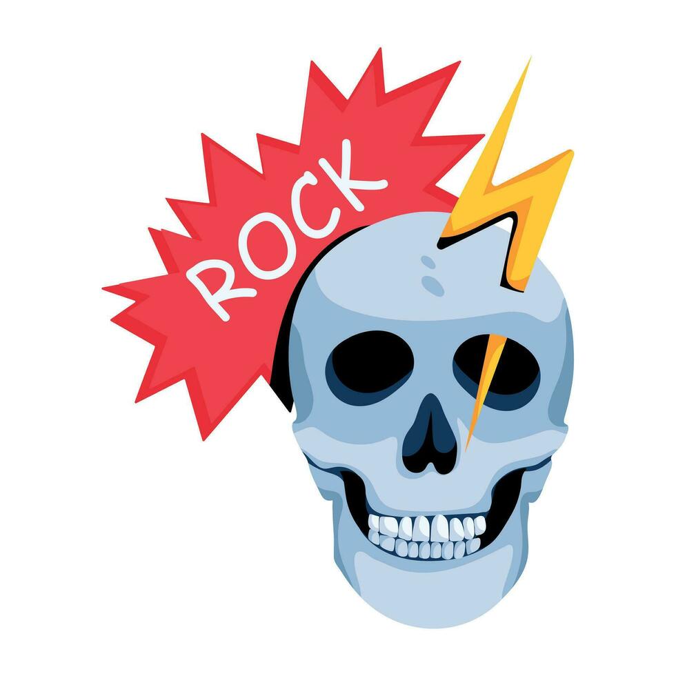 Trendy Rock Skull vector